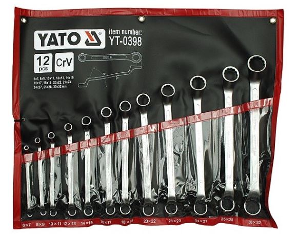 Sada klíčů očkových 12ks 6-32 mm ohnuté YATO YT-0398
